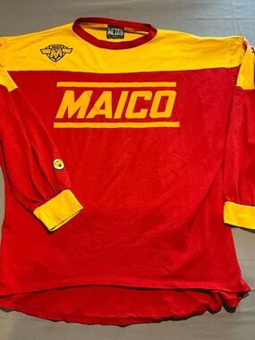 Metro Racing Maico Motorcycle Jersey Sz XL Long Sleeve Red/Yellow